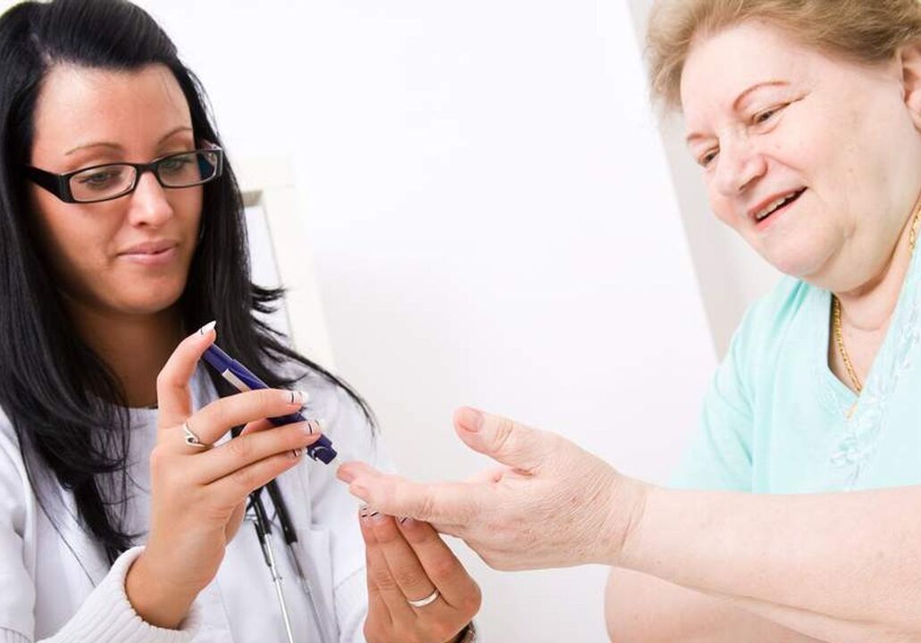 Taking blood samples for diabetes